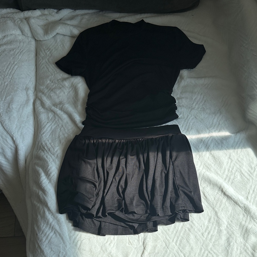 Elegant Black Shirt & Skirt Set for Women